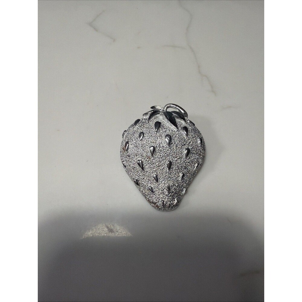 Vintage Sarah Coventry Silver Tone Strawberry Brooch Pin